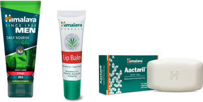 

Himalaya Men Daily Nourish Styling Gel, Lip Balm, Aactaril Soap(Set of 3)