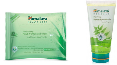 

Himalaya Aloe Vera Facial Wipes, Purifying Neem Face Wash(Set of 2)
