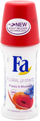 

Fa Floral Protect Poppy and Bluebell Deodorant Roll-on - For Men & Women(50 ml)