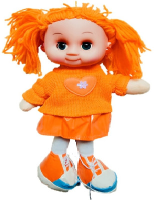 4Desire Soft Woolen/Dora Musical Doll, Toys with Flashing Lights(Orange)