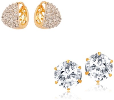 Bhana Jewells Diva style Cubic Zirconia, Zircon Alloy, Brass Earring Set