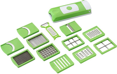 

Wonder World ™ Swedish Cutting Tech™ Vegetable Fruit Peeler Nicer Dicer™ Cutter Grater Unbreakable 14 in 1 Chopper(1 Cutting-Top With Integrated Pin Grid, 1 Cutting-Base, 1 Transparent Collector (Capacity 1,500 Ml)Cover For Holding A Fresh Collection Cont