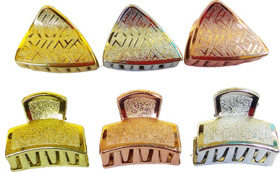 LADY FASHION Part Wear Hair Clips (Set Of 6 Clips) Hair Claw(Gold, Silver, Copper)