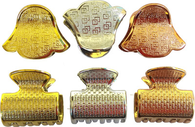 

LADY FASHION Part Wear Hair Clips (Set Of 6 Clips) Hair Claw(Gold, Silver, Copper)