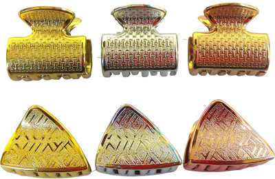 

LADY FASHION Part Wear Hair Clips (Set Of 6 Clips) Hair Claw(Gold, Silver, Copper)