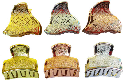 

LADY FASHION Part Wear Hair Clips (Set Of 6 Clips) Hair Claw(Gold, Silver, Copper)