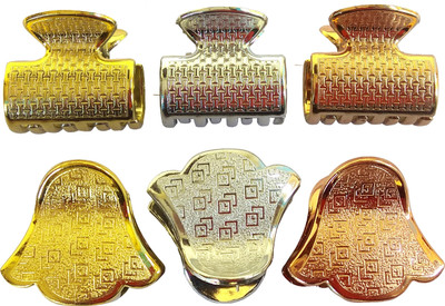 

LADY FASHION Part Wear Hair Clips (Set Of 6 Clips) Hair Claw(Gold, Silver, Copper)