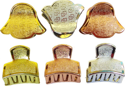 

LADY FASHION Part Wear Hair Clips (Set Of 6 Clips) Hair Claw(Gold, Silver, Copper)