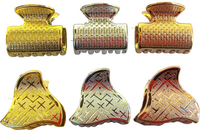 

LADY FASHION Part Wear Hair Clips (Set Of 6 Clips) Hair Claw(Gold, Silver, Copper)
