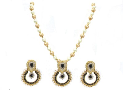 SHREE MAULI CREATION Alloy Gold-plated Black Jewellery Set(Pack of 1)