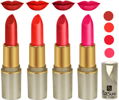 

ForSure Matte Lipstick 4Pack (Multicolour)(Light Brown, Orange, Red, Pink)