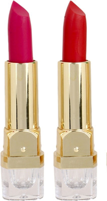 

Personi Waterproof Premium lipstick set of 2 ( Pink and Red color/shades - A)(Multicolor, 3.5 ml)