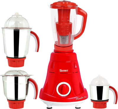 

Sunmeet MG18 TA 226 ( 1 Large Jar, 1 Medium Jar and 1 Chuntey Jar) 550 W Juicer Mixer Grinder(Red, 4 Jars)
