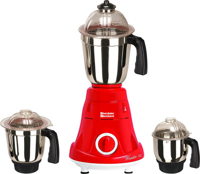 

SilentPowerSunmeet MG18 TA 188 ( 1 Large Jar, 1 Medium Jar and 1 Chuntey Jar) 750 W Mixer Grinder(Red, 3 Jars)