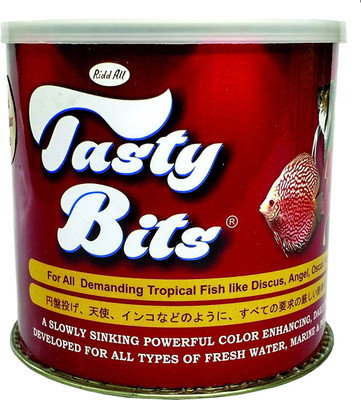 

Tasty Bits Food (400ml) | For All Demanding Tropical Fish Like Discus | Angel | Oscar | Parrot | 400 ml Dry Fish Food