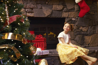 

Cute Baby Girl with xmas tree Poster Paper Print(12 inch X 18 inch, Rolled)