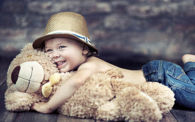 

Cute Baby Boy with teddy Poster Paper Print(12 inch X 18 inch, Rolled)