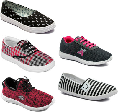 

Asian Women Casual & Running Shoes Combo Pack of 5 Walking Shoes For Women(Multicolor