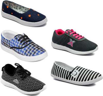 

Asian Women Casual & Running Shoes Combo Pack of 5 Walking Shoes For Women(Multicolor