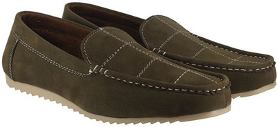 

FASHION TRICK Olive Party Look Lofer Loafers For Men(Olive