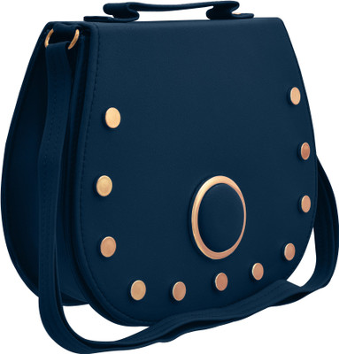 TAP FASHION Women Casual Blue PU Sling Bag