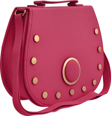 

TAP FASHION Women Casual Pink PU Sling Bag
