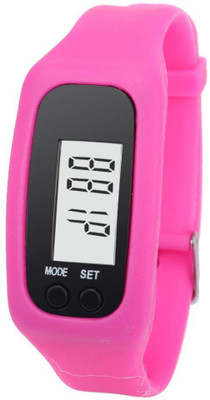 

RHONNIUM ™ START Digital LCD Calorie Counter Pedometer Run Walking Distance Watch Bracelet Cotton candy Smartwatch(Pink Strap Free Size)