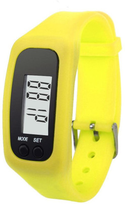 

RHONNIUM ® Watch Bracelet pedometer, Digital LCD Pedometer Run Step Walking Distance Calorie Counter Watch Bracelet(Yellow Strap, Size : Free Size), Safety yellow