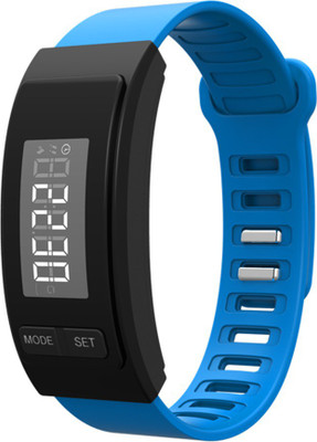 

RHONNIUM ™ H4 Fashion Digital LCD Pedometer Run Step Walking Distance Calorie Counter Watch Bracelet(Blue Strap Free Size), Indigo blue
