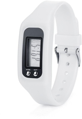 

RHONNIUM ™ GW Pedometer, Digital LCD Pedometer Run Step Walking Distance Calorie Counter Watch Bracelet(White Strap, Size : Free Size), Floralwhite