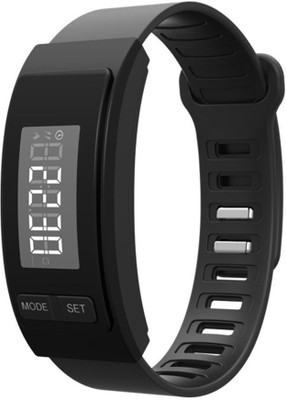 

RHONNIUM ™ Rambly H4 Run Step Watch Bracelet Pedometer Calorie Counter Digital LCD Walk Distance Jet Black Smartwatch(Black Strap Free Size)