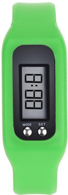 

RHONNIUM ® GW Pedometer, Digital LCD Pedometer Run Step Walking Distance Calorie Counter Watch Bracelet(Green Strap, Size : Free Size), Reseda green
