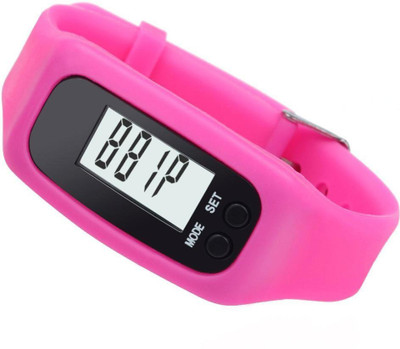 

RHONNIUM ® Pedometer, Women Fitness Bracelet Wristband for Running Walking Distance Step Fitness Tracker Carnation pink Smartwatch(Pink Strap Free Size)