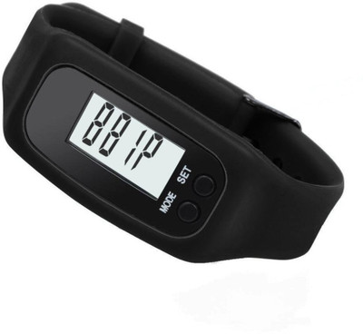 

RHONNIUM ™ Run Step Watch Bracelet Pedometer Calorie Counter Digital LCD Walking Distance Cafe noir Smartwatch(Black Strap Free Size)