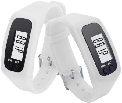

RHONNIUM ™ TONSEE Durable Digital LCD Pedometer Run Step Walking Distance Calorie Counter Watch Bracelet(White Strap, Size : Free Size), Snow