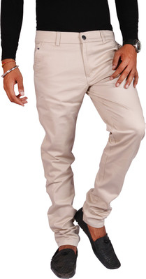 Clivemont Slim Fit Men Cream Trousers