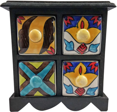 

India Meets India Trinket_Box Jewellery Vanity Box(Wenge Finish (Dark Brown))