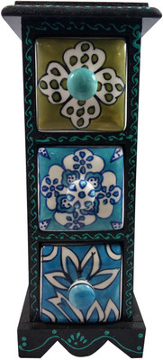 

India Meets India Trinket_Box Jewellery Vanity Box(Black)