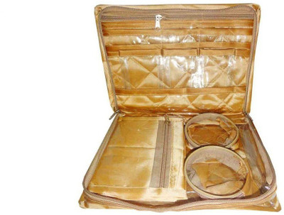 

DIVYANA Jewellery Kit / Wedding Collection Gift In Satin Wedding, organizer, travel, gifting, Jewellery Kit, Bangle Box Vanity Box(Golden)