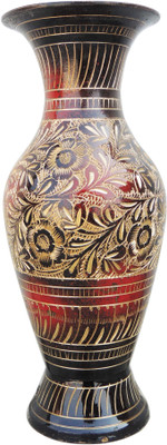 Brass Gift Center Brass Flower Vase Pot with Handwork Brass Vase(7.5 inch, Multicolor) available at flipkart for Rs.699