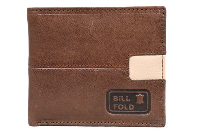 

Bill Fold Artistic Leather Men Brown Genuine Leather Wallet(4 Card Slots)