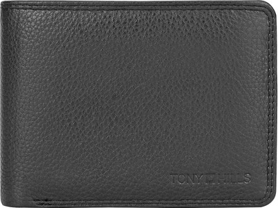 

Tony Hills Men Black Genuine Leather Wallet(7 Card Slots)
