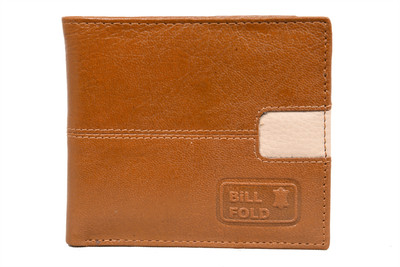 

Bill Fold Artistic Leather Men Tan Genuine Leather Wallet(4 Card Slots)