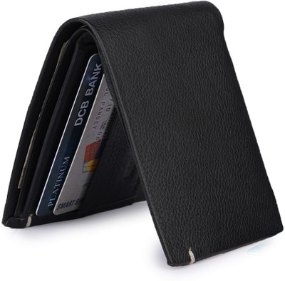 

Winner Force Men Black Genuine Leather Wallet(5 Card Slots)