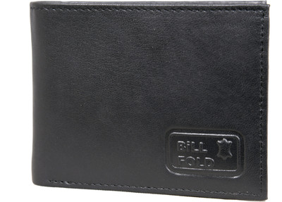 

Bill Fold Artistic Leather Men Black Genuine Leather Wallet(6 Card Slots)