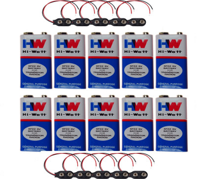 

Amakart Battery - 10 Pc 9V Battery and 10 Pc Battery Connector(Multicolor)
