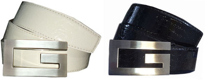 

FUN STOP Men Formal, Party, Casual, Evening Black, White, Silver Artificial Leather Belt