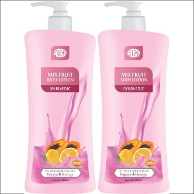 

KHADI MEGHDOOT AYURVEDIC MIX FRUIT BODY LOTION PACK OF 2 500ML(1000 g)