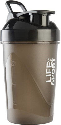 PRiQ Sports Protein ShakeR/Sipper / Gym Bottle / Water Bottle with New Design Plastic Ball 500 ml Shaker(Pack of 1, Orange) available at flipkart for Rs.225