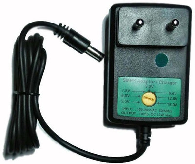 

HUMSER 5V-15V 1AMP DC PIN ADAPTER & CHARGER Camera Battery Charger(Black)